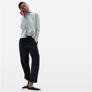NWT Everlane Womens The Put-Together Pleat Pants Size 00 Black Taper Lyocell